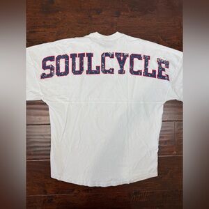 Soulcycle Spirit Long-Sleeve T-Shirt, Unisex Small, Red, White and Blue Top